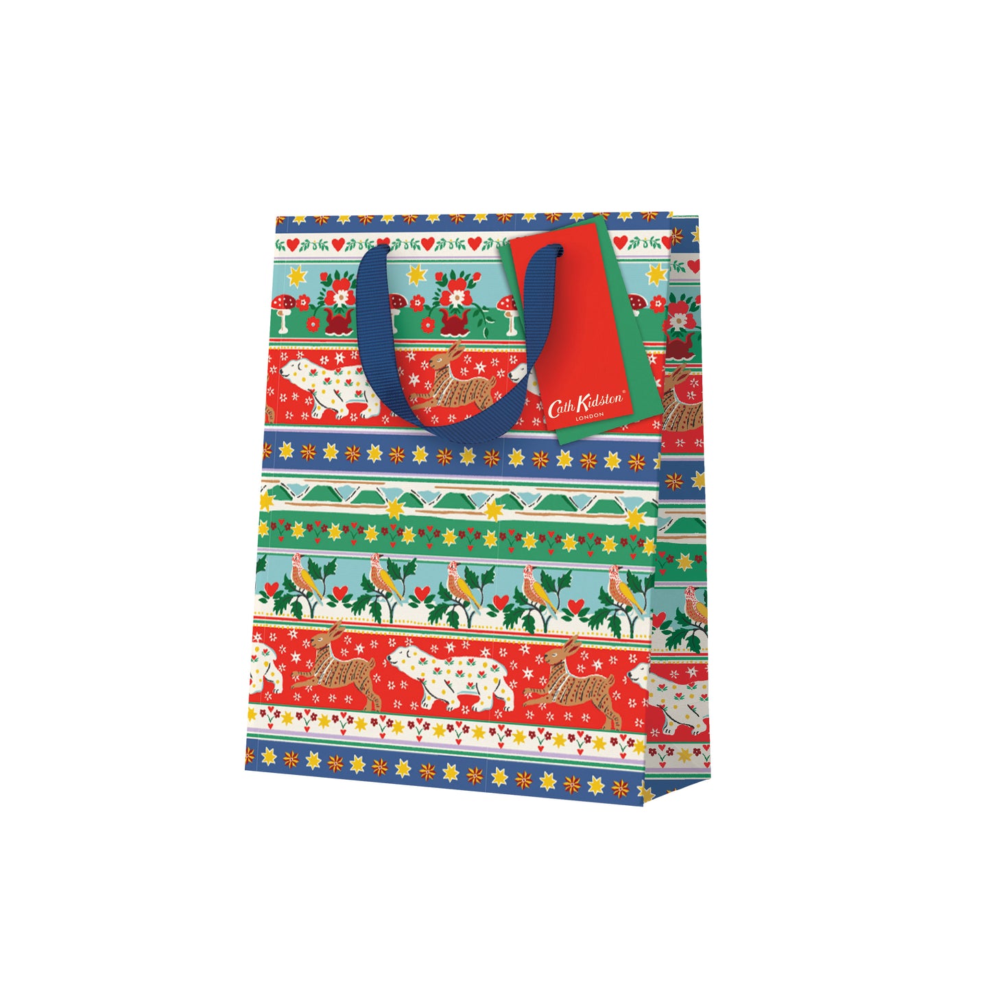 Festive Animal Stripe Small Gift Bag