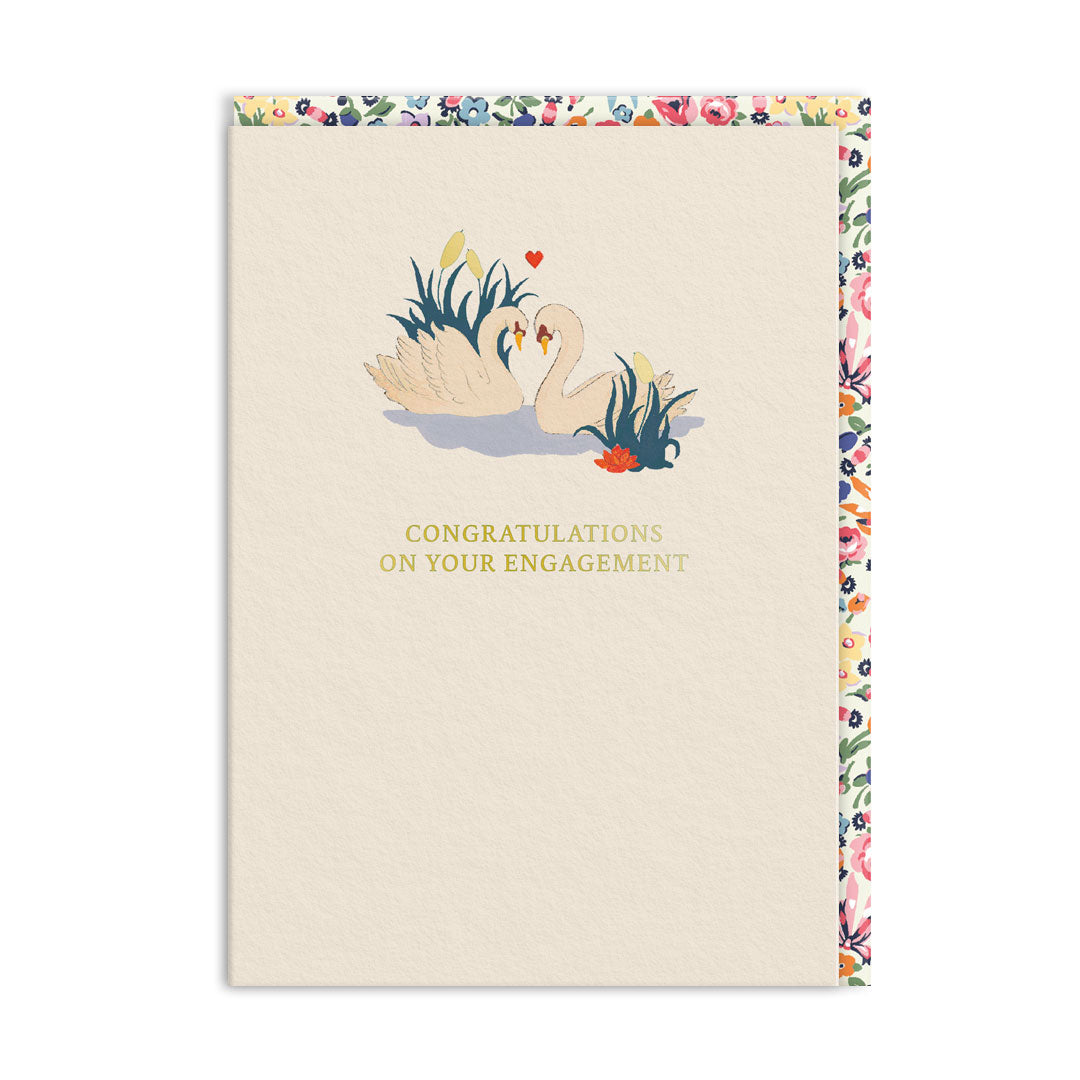 Swans On Your Engagement Card