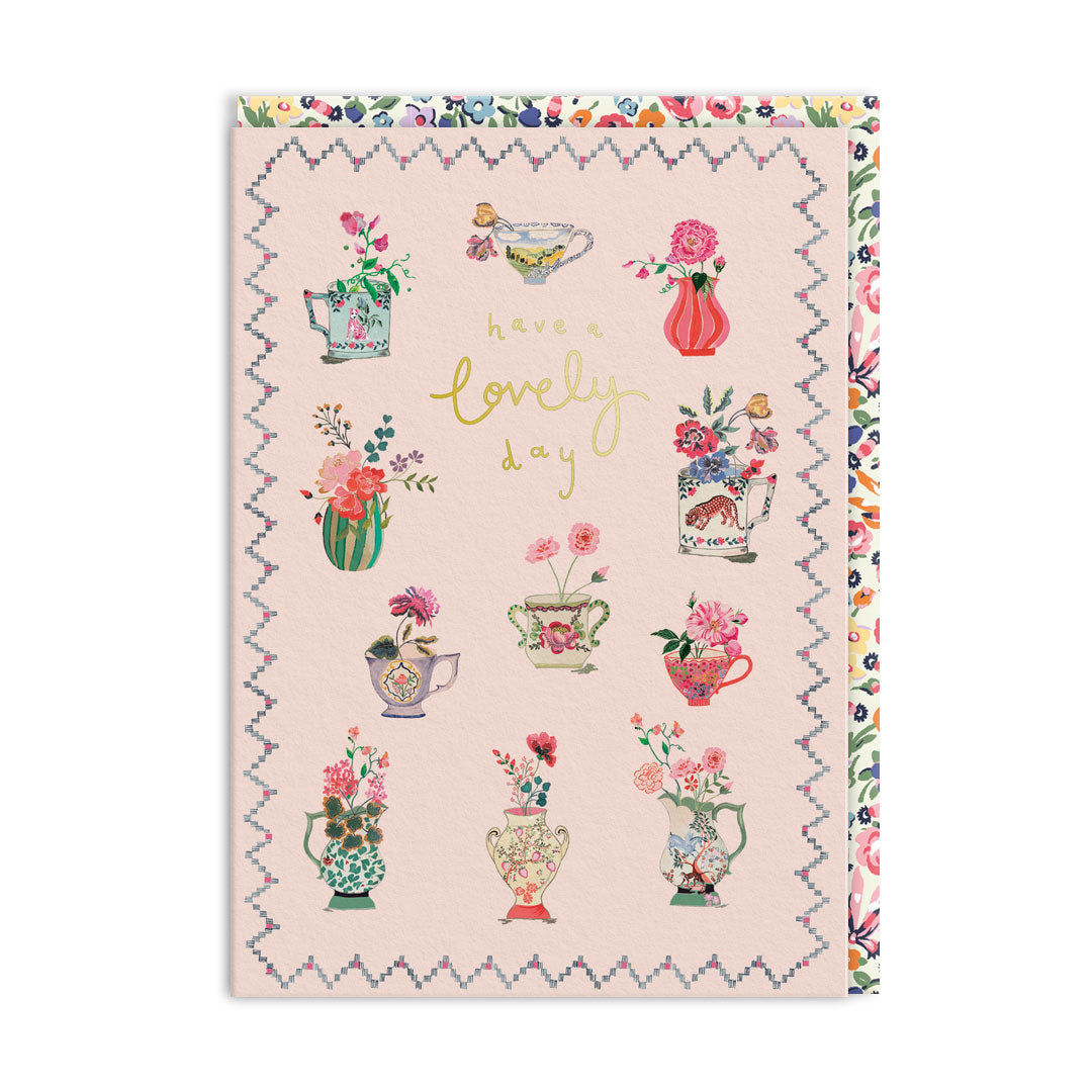 Have a Lovely Day Vases Greeting Card