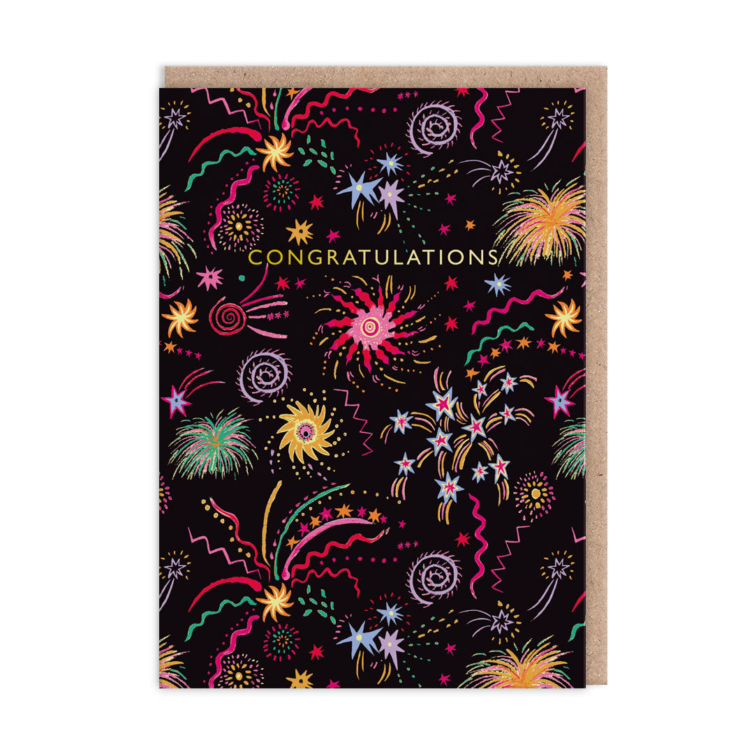 Congratulations Card designed by Cath Kidston with Fireworks illustrations