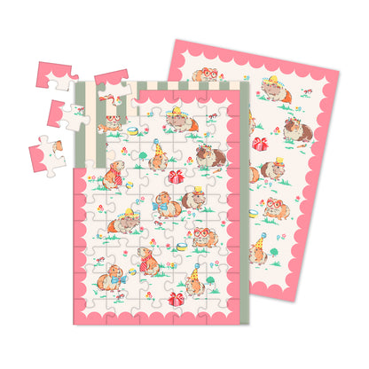 Guinea Pig Party Jigsaw Greeting Card