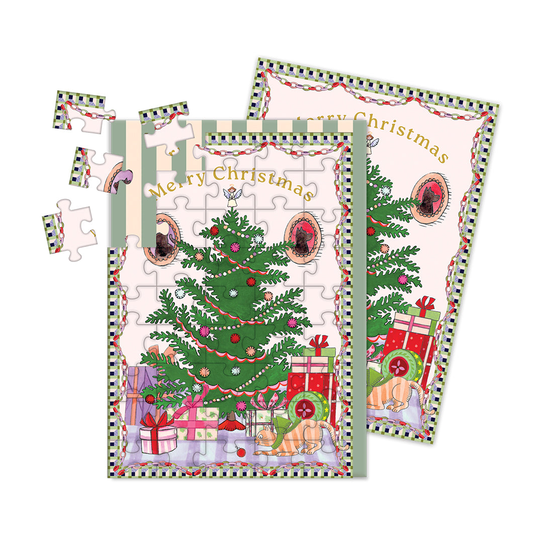Christmas Living Room Jigsaw Greeting Card