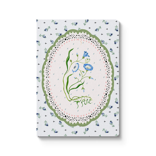 Blue & Cream Roots Vignette Premium Perfect Bound Notebook (A5)