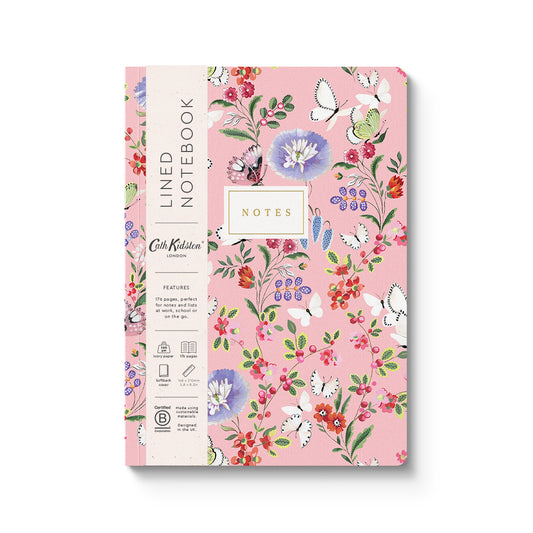 Pink Butterfly A5 Premium Paperback Notebook