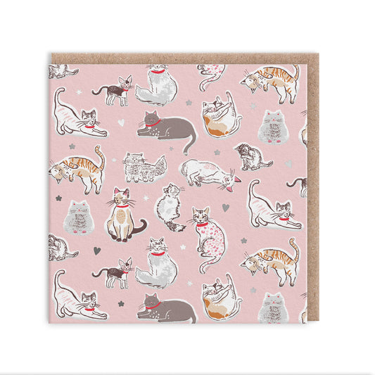 Cats Mini Square Greeting Card