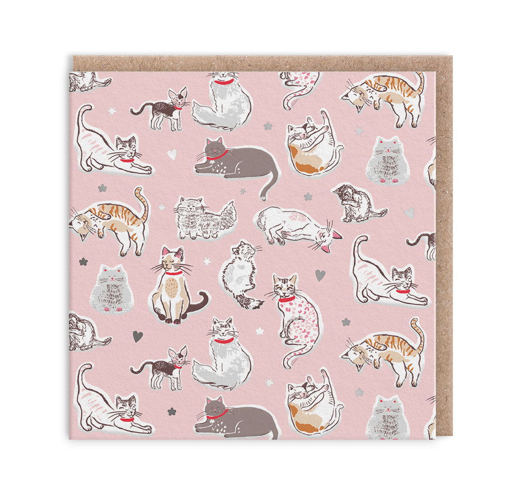 Cats Mini Square Greeting Card