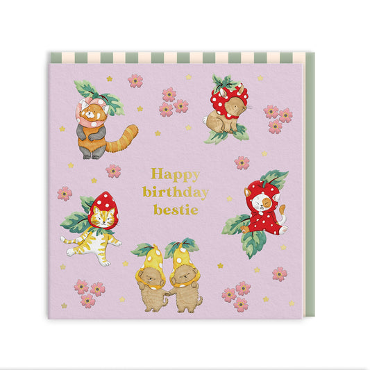 HBD Bestie Mini Square Greeting Card