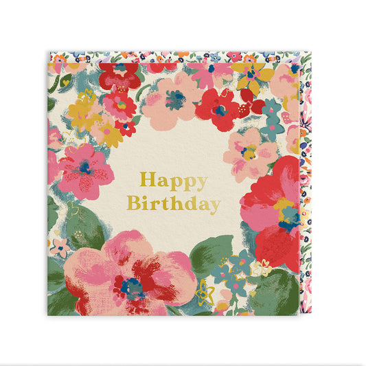 Floral Mini Square Greeting Card