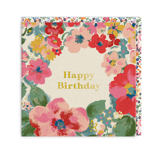 Floral Mini Square Greeting Card