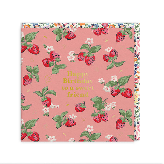 Strawberries Mini Square Greeting Card