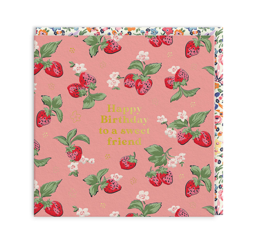 Strawberries Mini Square Greeting Card