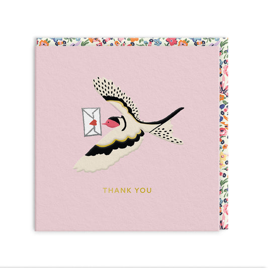 Mail Swallow Mini Square Greeting Card