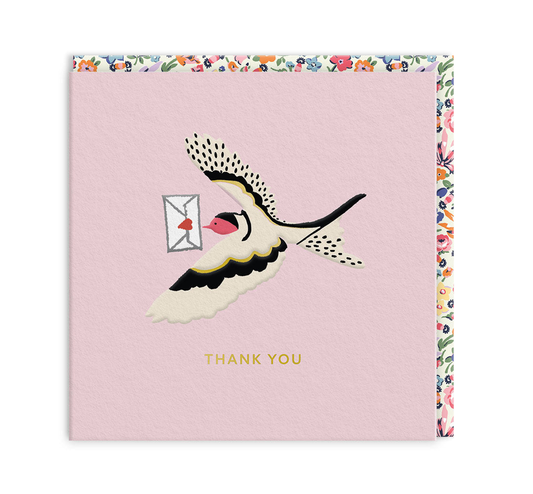 Mail Swallow Mini Square Greeting Card