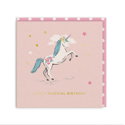 Unicorn Birthday Mini Square Greeting Card