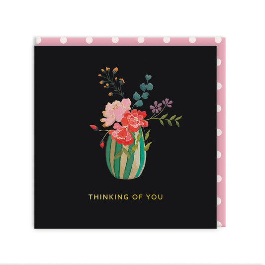 Sympathy Vase Mini Square Greeting Card