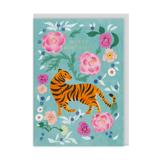 Tiger Bloom Greeting Card