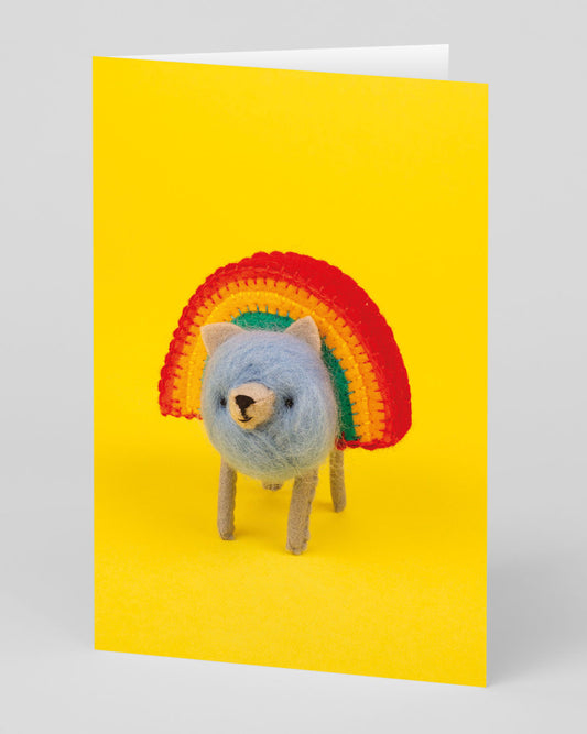 Personalised Rainbow Pomeranian Greeting Card