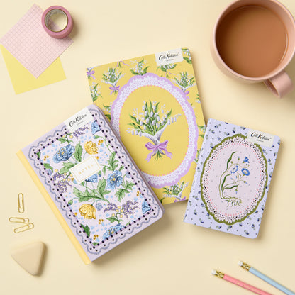 Yellow Lily of The Valley Vignette A6 Premium Paperback Notebook