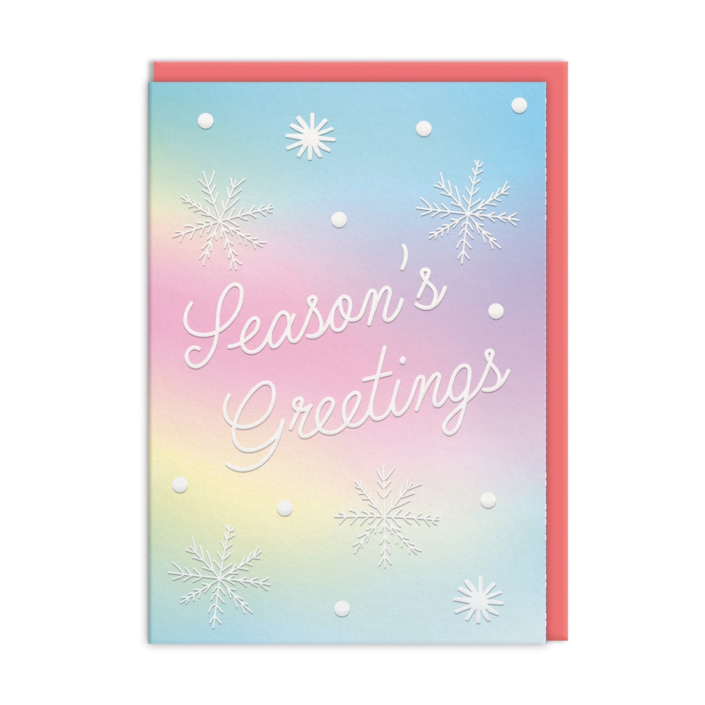 Pack of 6 Christmas Cards - Seasons Greetings Holographic