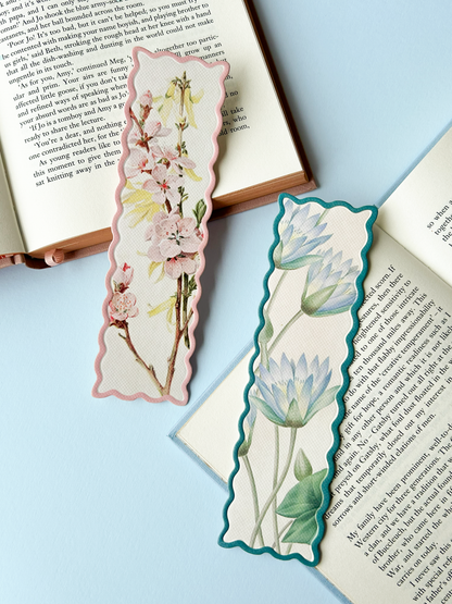 Scalloped Blue Nymphaea-Caerulea Premium Bookmark