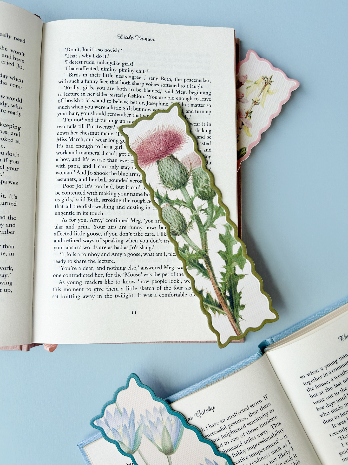 Scalloped Blue Nymphaea-Caerulea Premium Bookmark