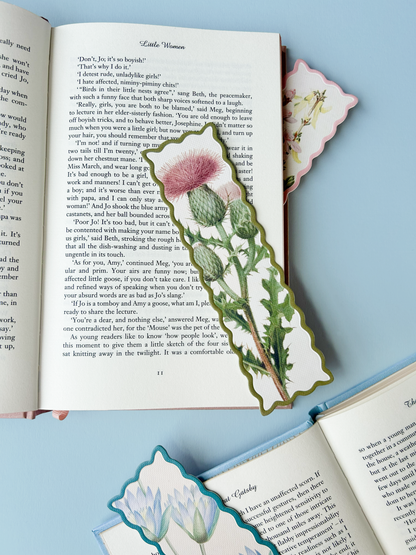 Scalloped Blue Nymphaea-Caerulea Premium Bookmark