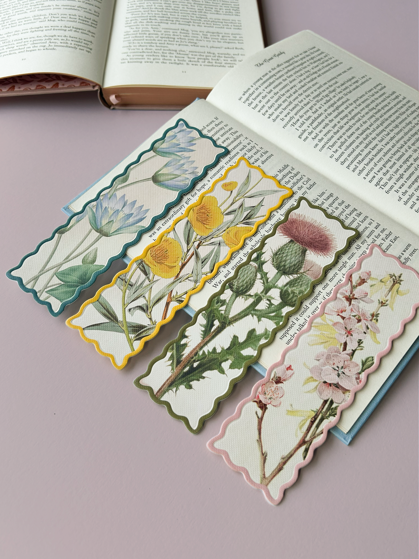 Scalloped Blue Nymphaea-Caerulea Premium Bookmark