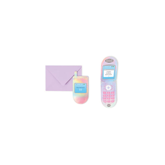 Flip Phone 3D Layered Greeting Card