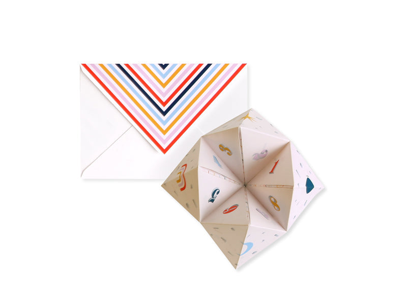 Cootie Catcher 3D Pop Up Greeting Card