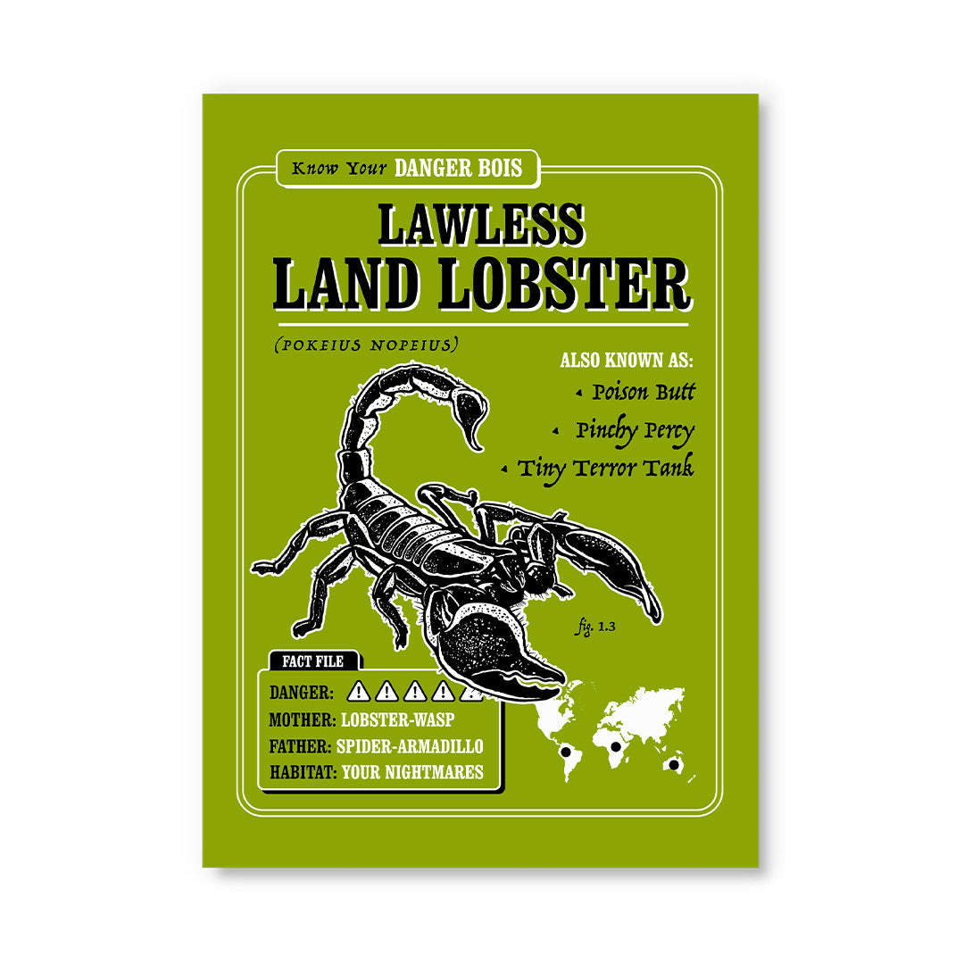 Lawless Land Lobster Postcard by Danger Bois