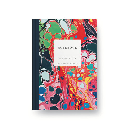 Design No.18 Colourful Marble Hardback Notebook