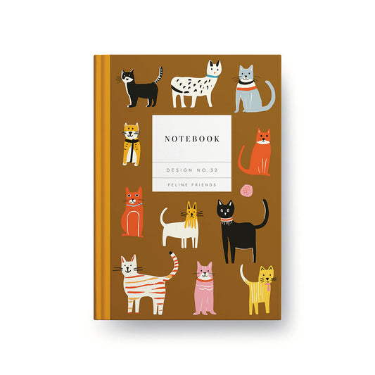 Design No.32 Feline Friends Hardback Notebook