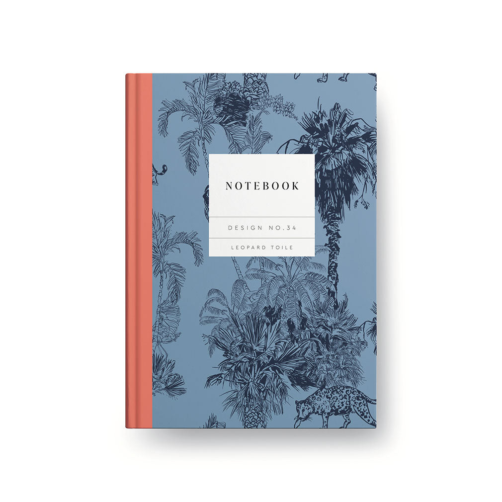 Design No.34 Leopard Toile Hardback Notebook