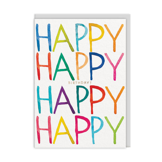 Rainbow Text Birthday Card