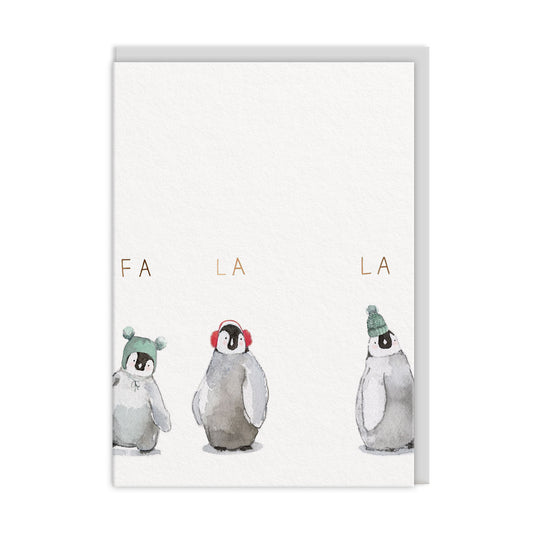 Fa La La Penguins Greeting Card