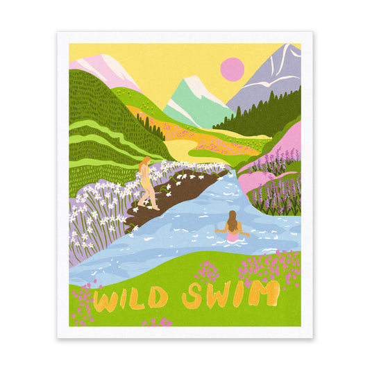 Wild Swim Riso Print (10x12)