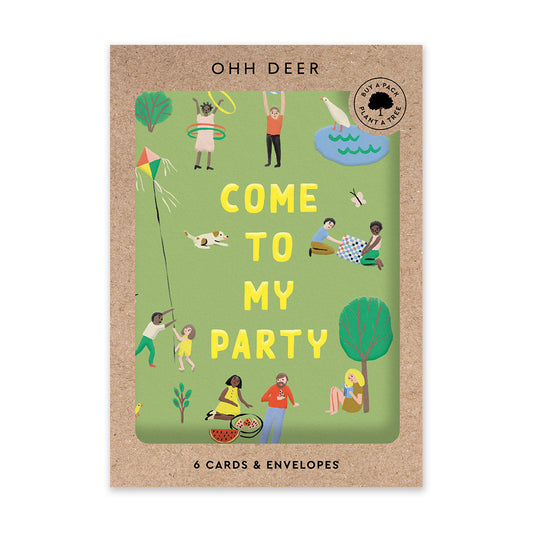 Come To My Party Park Invitation Card Set