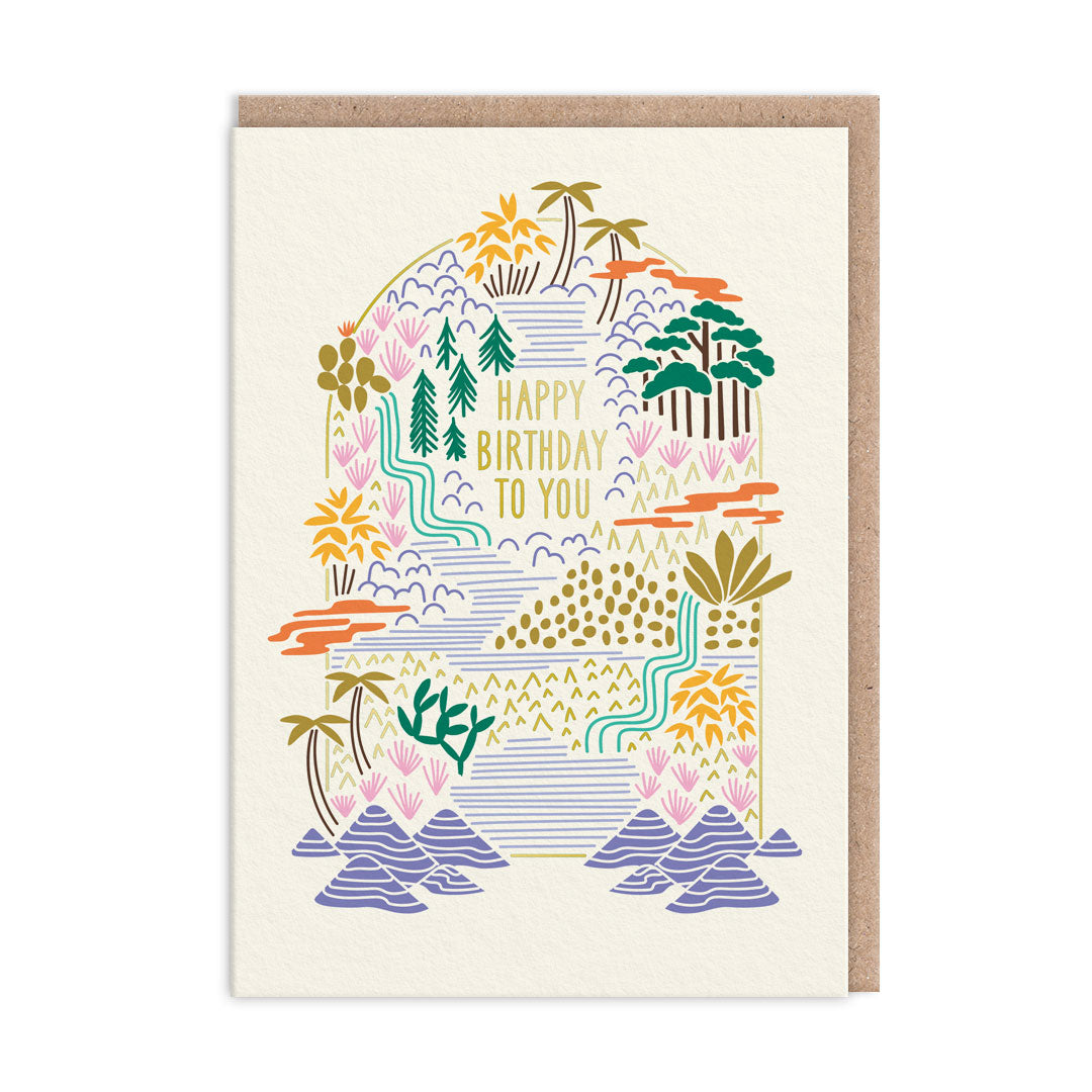 Elizabeth Olwen Happy Birthday Tropical Greeting Card