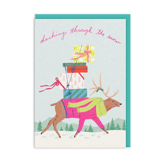 Reindeer Critters Christmas Card