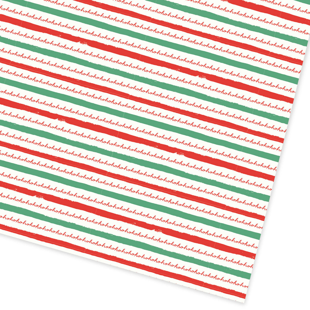 Ho Ho Ho Stripe Roll Wrap 3M Roll