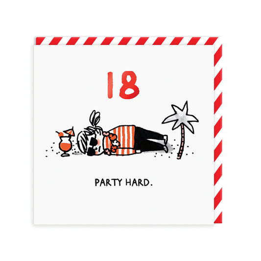 Party Hard 18th Birthday Card