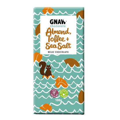 Gnaw Almond, Toffee & Sea Salt Milk Chocolate Bar