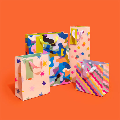 Pink And Orange Stripe Mini Gift Bag