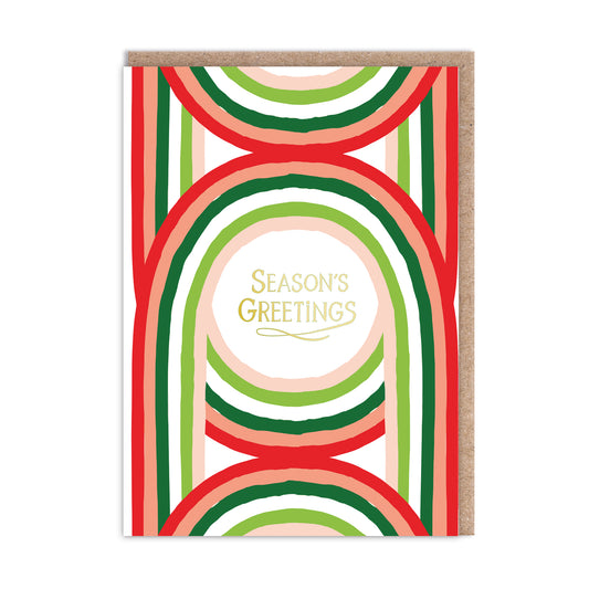 Rainbow Festive Patterns Greeting Card