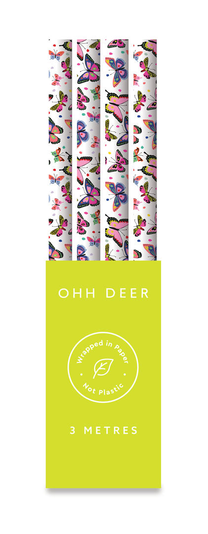 Butterfly Repeat Gift Wrap 3m Roll