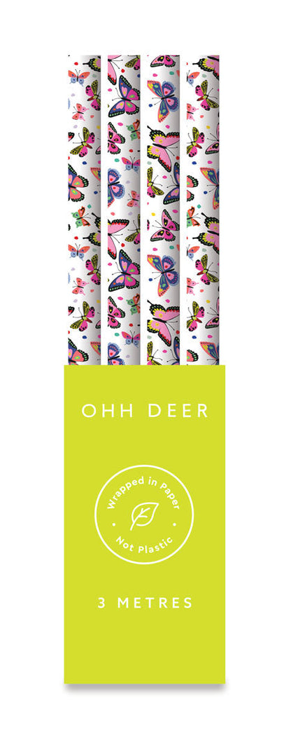 Butterfly Repeat Gift Wrap 3m Roll