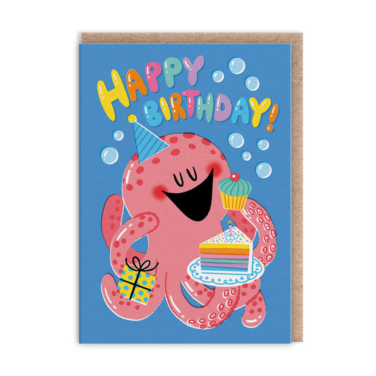 Happy Birthday Octopus Greeting Card