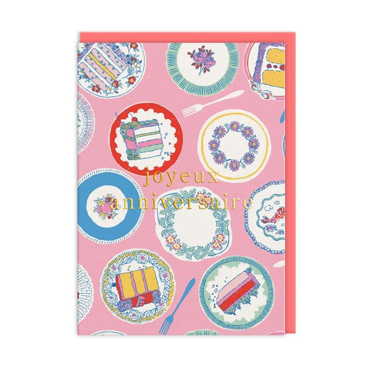 Joyeux Anniversaire Tea Party Greeting Card