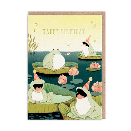 Singing Frogs Greeting Card