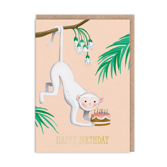 White Monkey Greeting Card